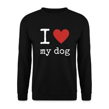 J’aime mon idée de cadeau mignon pour les propriétaires de chiens - Sweat-shirt Unisexe - noir - Devant - Alina (178cm) & Michal (187cm)