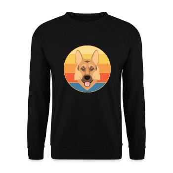 Berger Allemand Race Vintage Rétro Coucher de Soleil - Sweat-shirt Unisexe - noir - Devant - Alina (178cm) & Michal (187cm)