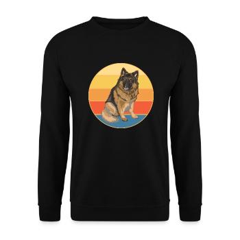 Berger Allemand Race Vintage Rétro Coucher de Soleil - Sweat-shirt Unisexe - noir - Devant - Alina (178cm) & Michal (187cm)