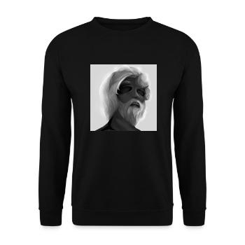Alter grauer Mann - Unisex Pullover - Schwarz - Vorne - Alina (178cm) & Michal (187cm)