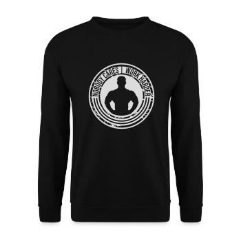 nobody cares work harder - Unisex Sweatshirt - black - Front - Alina (178cm) & Michal (187cm)