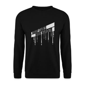 nobody cares work harder - Unisex Pullover - Schwarz - Vorne - Alina (178cm) & Michal (187cm)