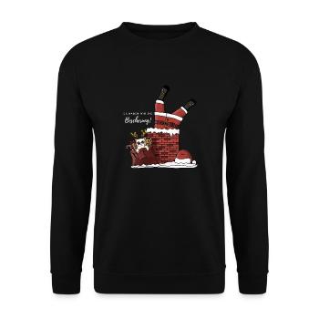 Christmas - Saying - Gifts - Cat - Unisex Sweatshirt - black - Front - Alina (178cm) & Michal (187cm)