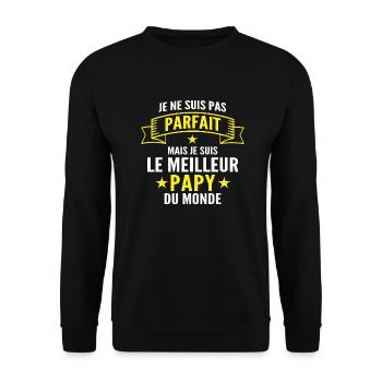 meilleur papy du monde / cadeau humour grand-père - Sweat-shirt Unisexe - noir - Devant - Alina (178cm) & Michal (187cm)