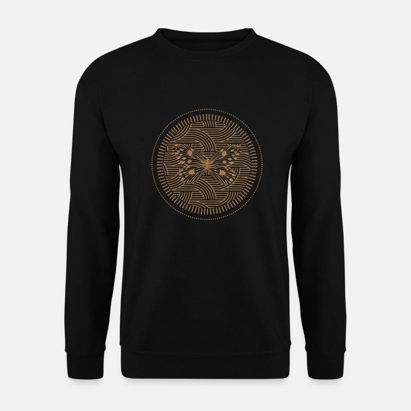 Golden butterfly with geometric patterns - Unisex Sweatshirt - black