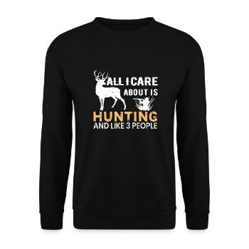 Hunter. Hunting humor gift quote hunting - Unisex Sweatshirt - black - Front - Alina (178cm) & Michal (187cm)