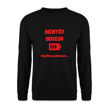 BIENTOT BOXEUR ROUGE - Sweat-shirt Unisexe - noir - Devant - Alina (178cm) & Michal (187cm)