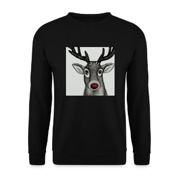Rudolph the red nose reindeer - Unisex Pullover - Schwarz - Vorne - Alina (178cm) & Michal (187cm)