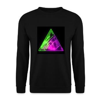 Trippy Neon Sign Triangle Abstract Artwork - Unisex Pullover - Schwarz - Vorne - Alina (178cm) & Michal (187cm)