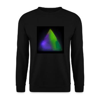 Abstract triangle architecture design neon lights - Unisex Sweatshirt - black - Front - Alina (178cm) & Michal (187cm)