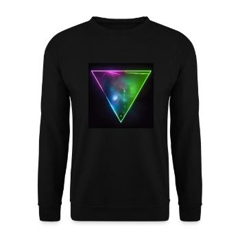 Triangle cityscape Tokio neon lights at night - Unisex Pullover - Schwarz - Vorne - Alina (178cm) & Michal (187cm)