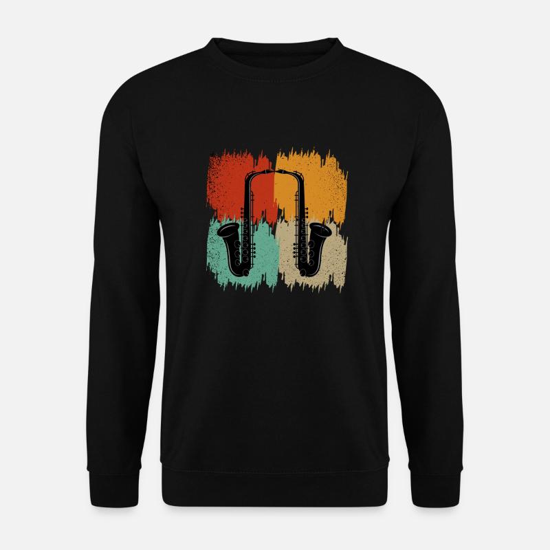 saxophone retro - Unisex Sweatshirt - black