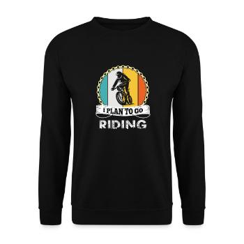 I Play To Go Riding Funny Cycling - Unisex Sweatshirt - black - Front - Alina (178cm) & Michal (187cm)