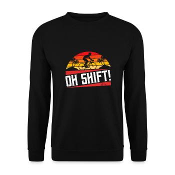 Oh shift - Drôle de cyclisme - Sweat-shirt Unisexe - noir - Devant - Alina (178cm) & Michal (187cm)