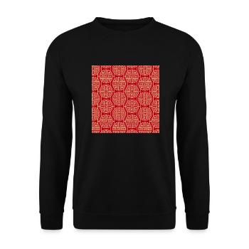 Modèle chinois - Sweat-shirt Unisexe - noir - Devant - Alina (178cm) & Michal (187cm)