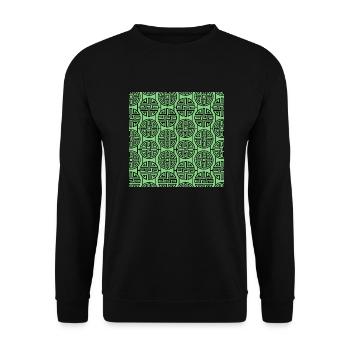 Chinese pattern - Unisex Sweatshirt - black - Front - Alina (178cm) & Michal (187cm)
