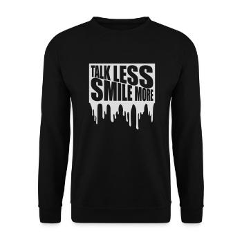 talk less smile more - Unisex Sweatshirt - black - Front - Alina (178cm) & Michal (187cm)