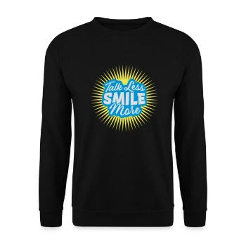 talk less smile more - Unisex Sweatshirt - black - Front - Alina (178cm) & Michal (187cm)