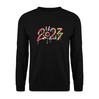 Style graffiti Splash hip hop couleurs peintre 2023 - Sweat-shirt Unisexe - noir - Devant - Alina (178cm) & Michal (187cm)