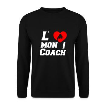 love my coach Transparent - Sweat-shirt Unisexe - noir - Devant - Alina (178cm) & Michal (187cm)