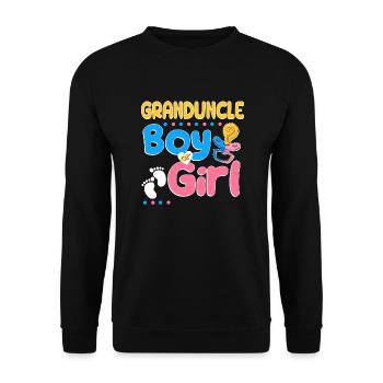 Pink or Blue Granduncle Loves You Best Uncle Ever - Unisex Pullover - Schwarz - Vorne - Alina (178cm) & Michal (187cm)