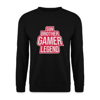 son brother gamer legend - Unisex Pullover - Schwarz - Vorne - Alina (178cm) & Michal (187cm)