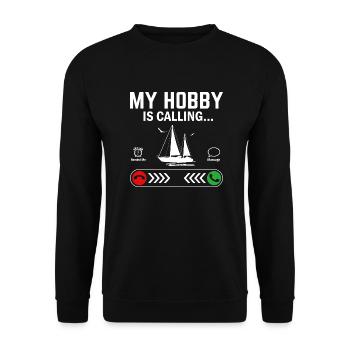 My sailboat calls me the sail Captain Skipper - Unisex Sweatshirt - black - Front - Alina (178cm) & Michal (187cm)