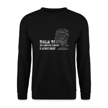 Règle #1 : L’informaticien a toujours raison Ha - Sweat-shirt Unisexe - noir - Devant - Alina (178cm) & Michal (187cm)