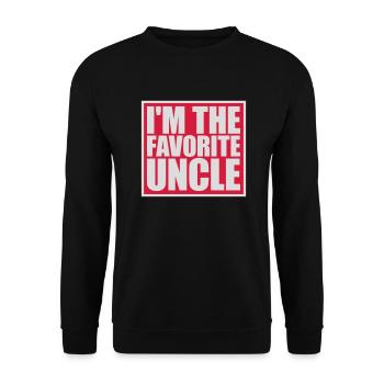 im the favorite uncle - Unisex Pullover - Schwarz - Vorne - Alina (178cm) & Michal (187cm)