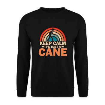 Keep Calm It's Just A Cane Braille Blindness - Unisex Sweatshirt - black - Front - Alina (178cm) & Michal (187cm)