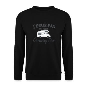 J'peux pas j'me barre en camping car - Sweat-shirt Unisexe - noir - Devant - Alina (178cm) & Michal (187cm)