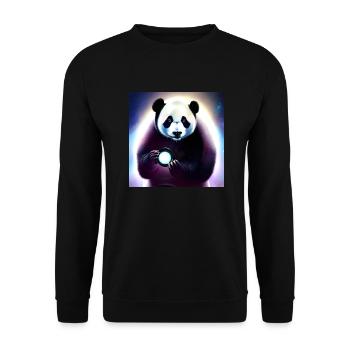 A panda for every heart - Unisex Sweatshirt - black - Front - Alina (178cm) & Michal (187cm)