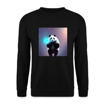 A panda for every heart - Unisex Sweatshirt - black - Front - Alina (178cm) & Michal (187cm)