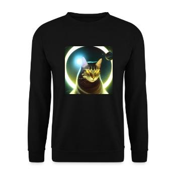 The Universe Cat - Unisex Sweatshirt - black - Front - Alina (178cm) & Michal (187cm)