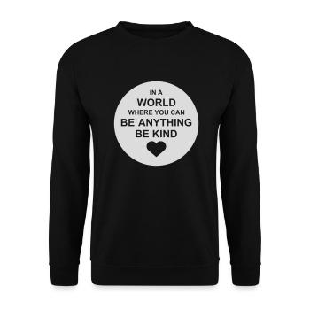 you can be kind - Unisex Pullover - Schwarz - Vorne - Alina (178cm) & Michal (187cm)