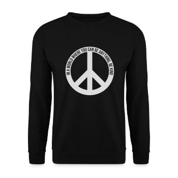 you can be kind - Unisex Pullover - Schwarz - Vorne - Alina (178cm) & Michal (187cm)