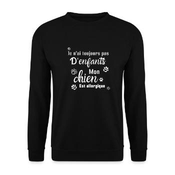 Pas d'enfants mon chat est allergique - Sweat-shirt Unisexe - noir - Devant - Alina (178cm) & Michal (187cm)