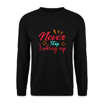 Never Stop Looking up - Unisex Pullover - Schwarz - Vorne - Alina (178cm) & Michal (187cm)