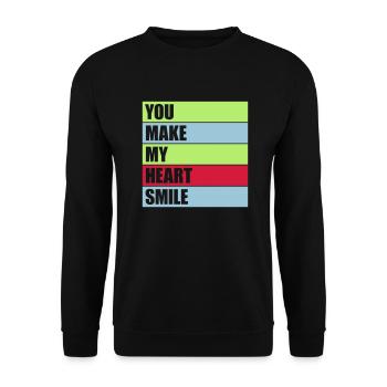 make my heart smile - Unisex Pullover - Schwarz - Vorne - Alina (178cm) & Michal (187cm)