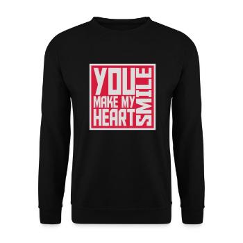 make my heart smile - Unisex Pullover - Schwarz - Vorne - Alina (178cm) & Michal (187cm)