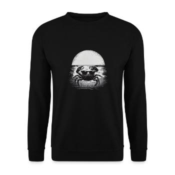 Coucher de soleil sur la plage avec du crabe élégant - Sweat-shirt Unisexe - noir - Devant - Alina (178cm) & Michal (187cm)