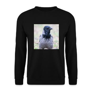 Carrion Crow (Aaskrähe, Corvus corone) - Unisex Sweatshirt - black - Front - Alina (178cm) & Michal (187cm)