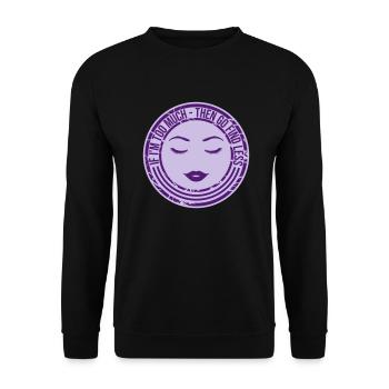 if im too much - Unisex Pullover - Schwarz - Vorne - Alina (178cm) & Michal (187cm)
