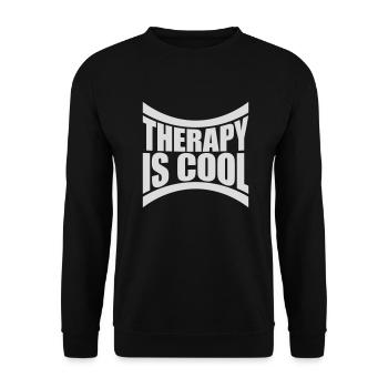 therapy is cool Quote - Unisex Sweatshirt - black - Front - Alina (178cm) & Michal (187cm)