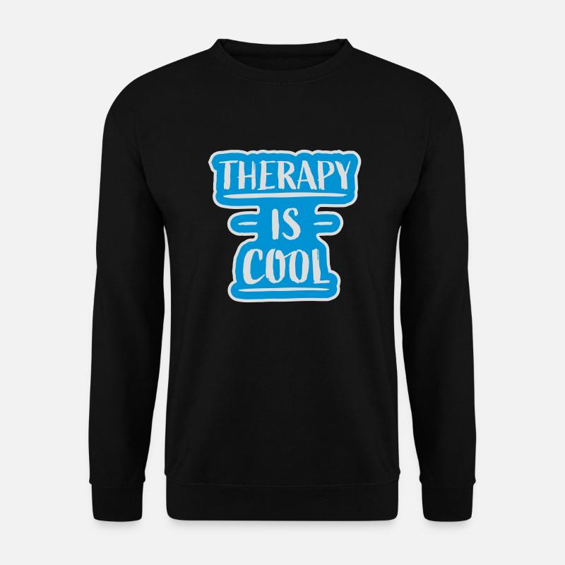 therapy is cool Zitat - Unisex Pullover - Schwarz