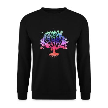 Tree of Life,Tree of Life,Painting,Watercolor - Unisex Sweatshirt - black - Front - Alina (178cm) & Michal (187cm)