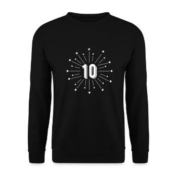 10th Starred Anniversary - 10 Year Gift - Unisex Sweatshirt - black - Front - Alina (178cm) & Michal (187cm)