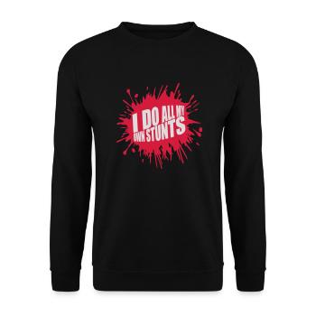 all my own stunts - Unisex Pullover - Schwarz - Vorne - Alina (178cm) & Michal (187cm)