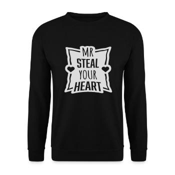 Mr steal your heart - Unisex Sweatshirt - black - Front - Alina (178cm) & Michal (187cm)