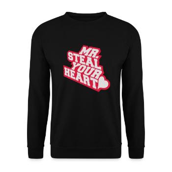 mr steal your heart - Unisex Sweatshirt - black - Front - Alina (178cm) & Michal (187cm)
